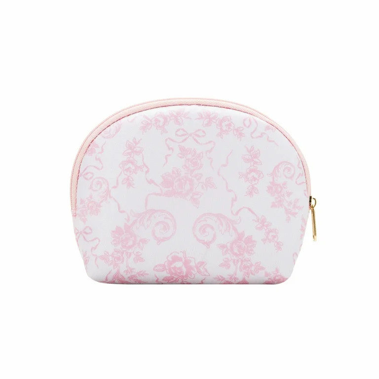 Pink Floral Travel Cosmetic Zipper Pouch | Walmart (US)