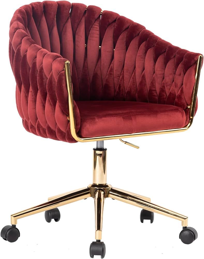 Velvet Office Chair, Vanity Chairs with Wheels, 360° Swivel Velvet Home Office Desk Chair, Accen... | Amazon (US)