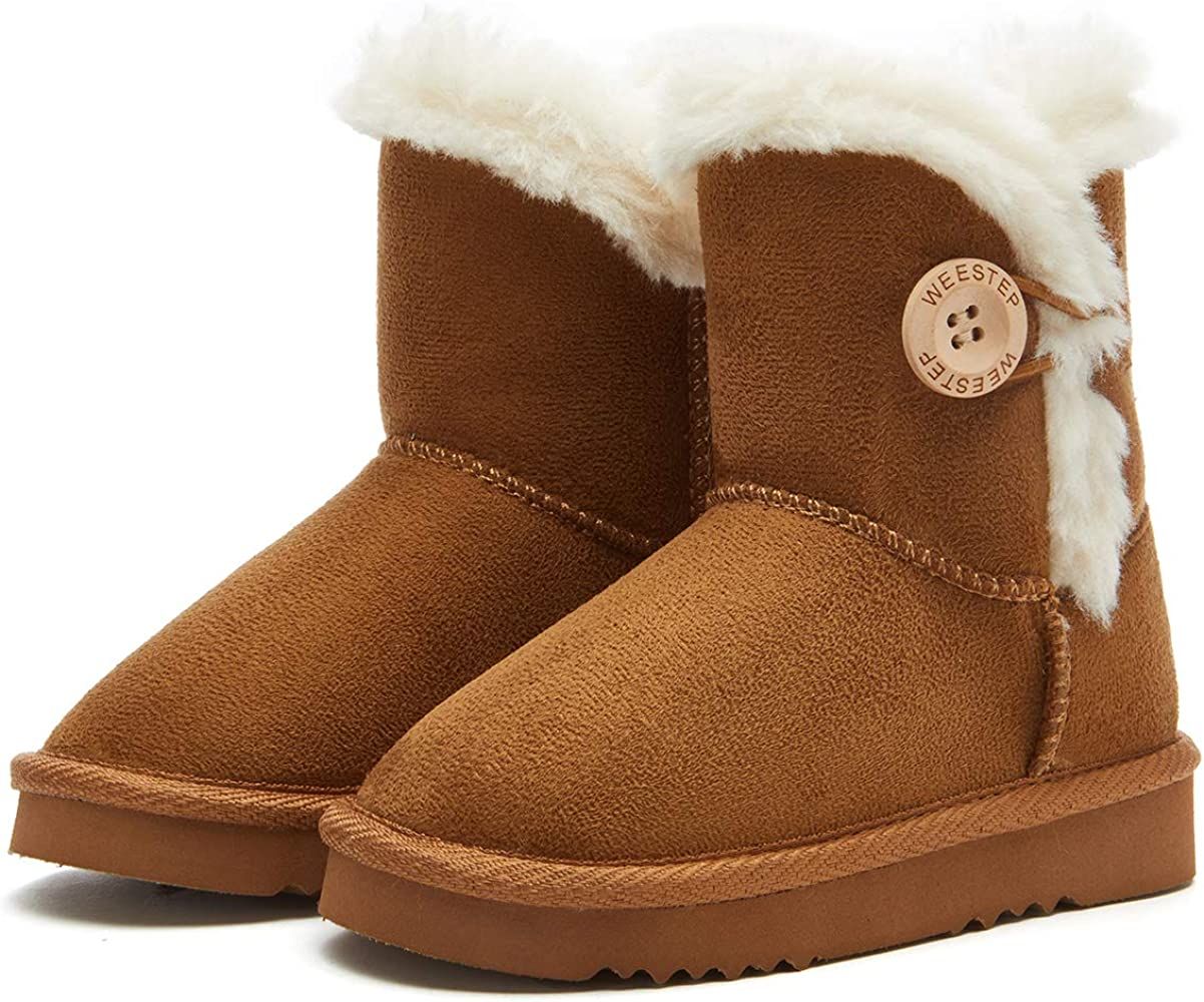 Weestep Wood Button Warm Shearling Winter Lightweight Snow Boots | Amazon (US)