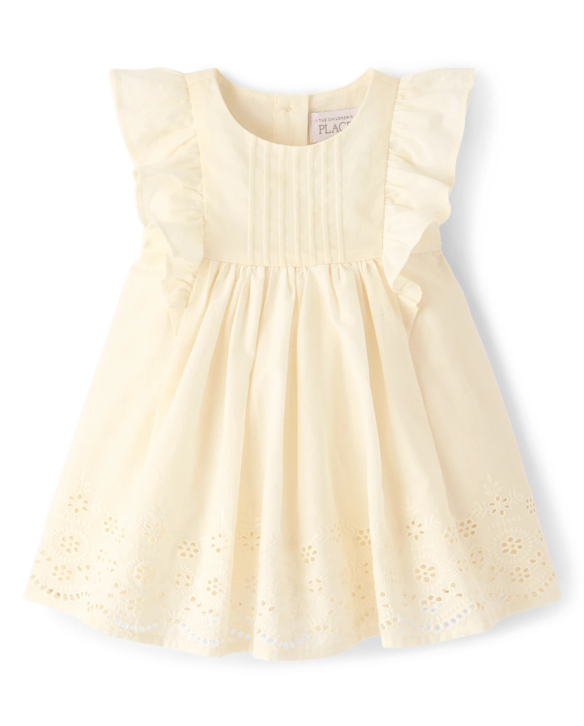 Baby Girls Eyelet Flutter Dress - cream | The Children's Place