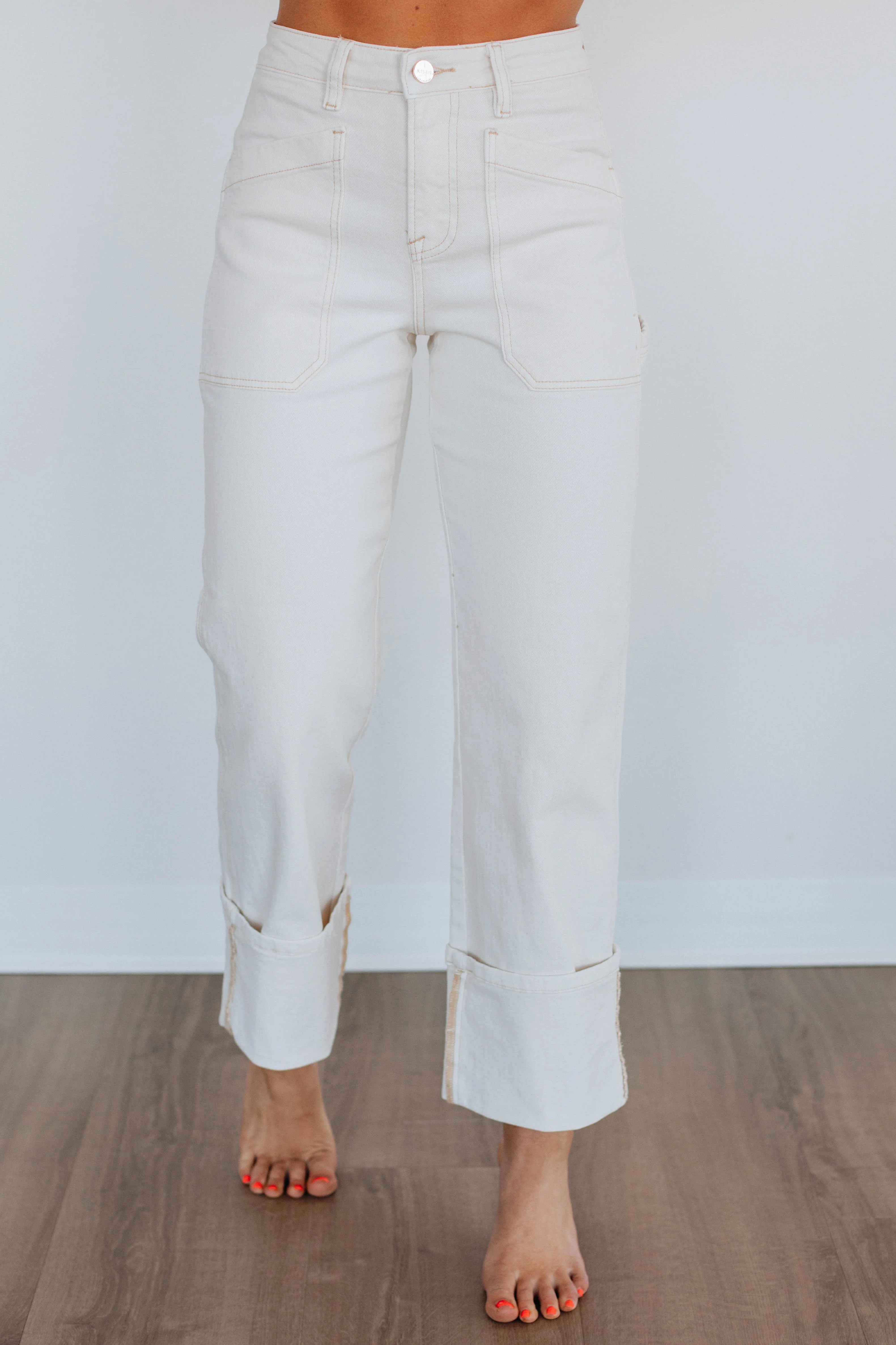 Erin Risen Jeans - Cream | Wild Oak Boutique