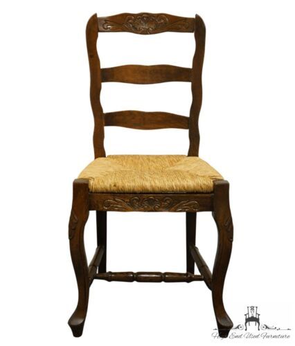 VINTAGE ANTIQUE Country French Rush Seat Ladderback  Dining / Accent Side Chair  | eBay | eBay US