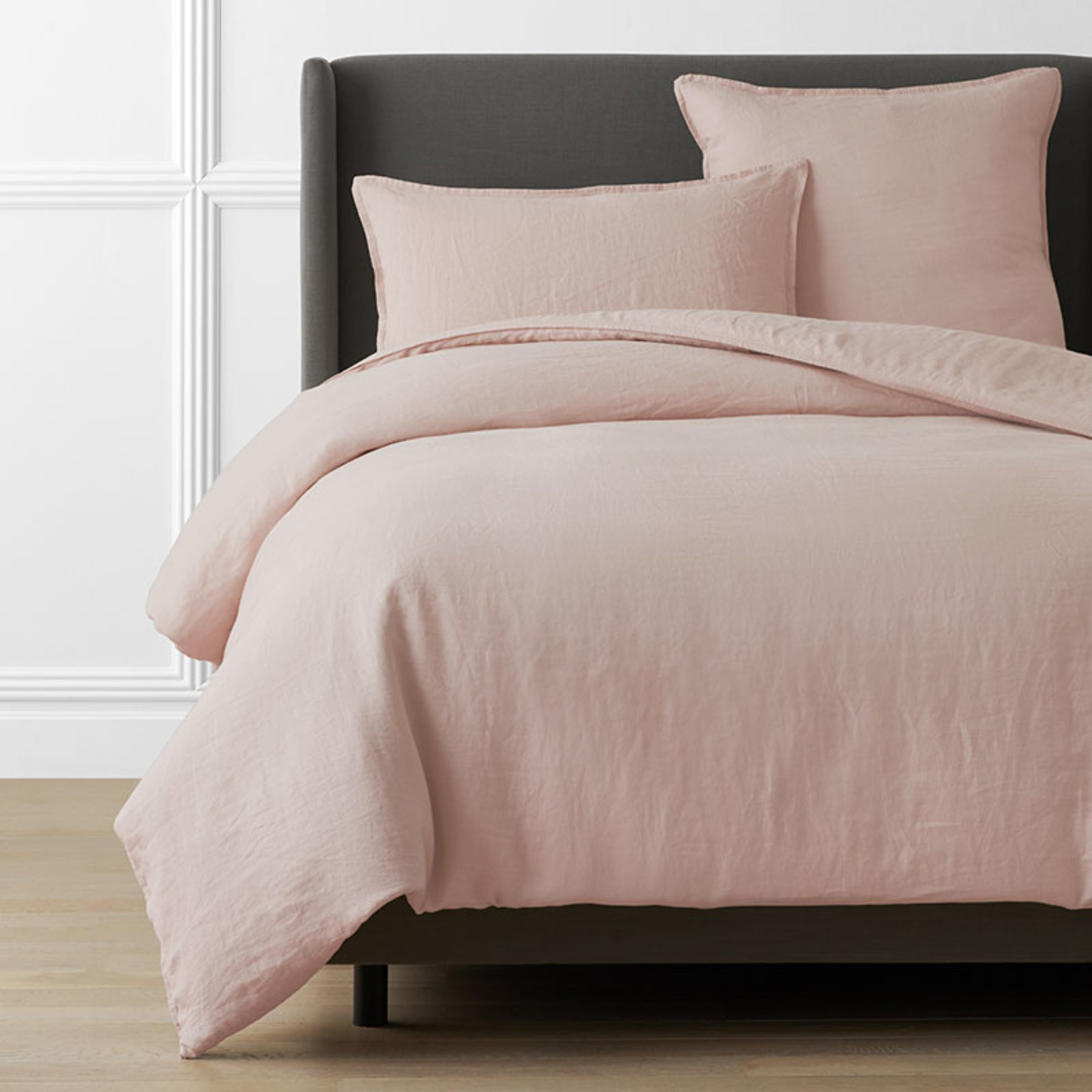 Premium Breathable Washed Linen Solid Duvet Cover - Rose Smoke, Twin/Twin XL | The Company Store