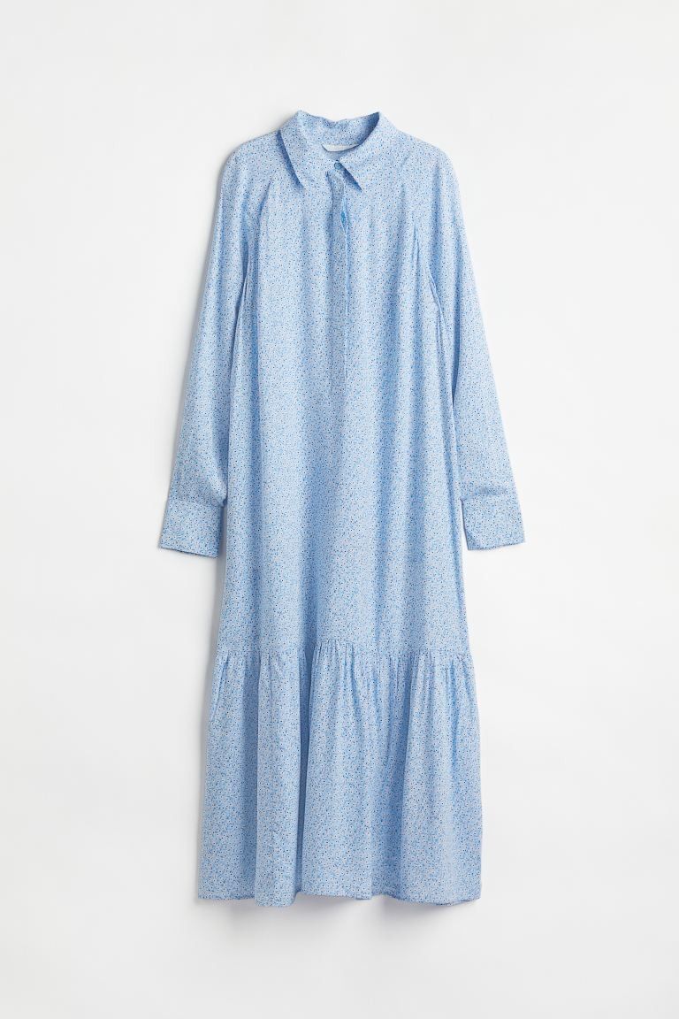 Patterned Shirt Dress Blue Dress Dresses Spring Dress Pastel Spring Outfits Affordable Fashion | H&M (US + CA)