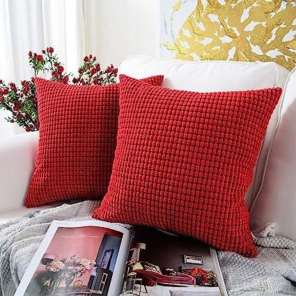 MERNETTE New Year/Christmas Decorations Corduroy Soft Decorative Square Throw Pillow Cover Cushio... | Amazon (US)