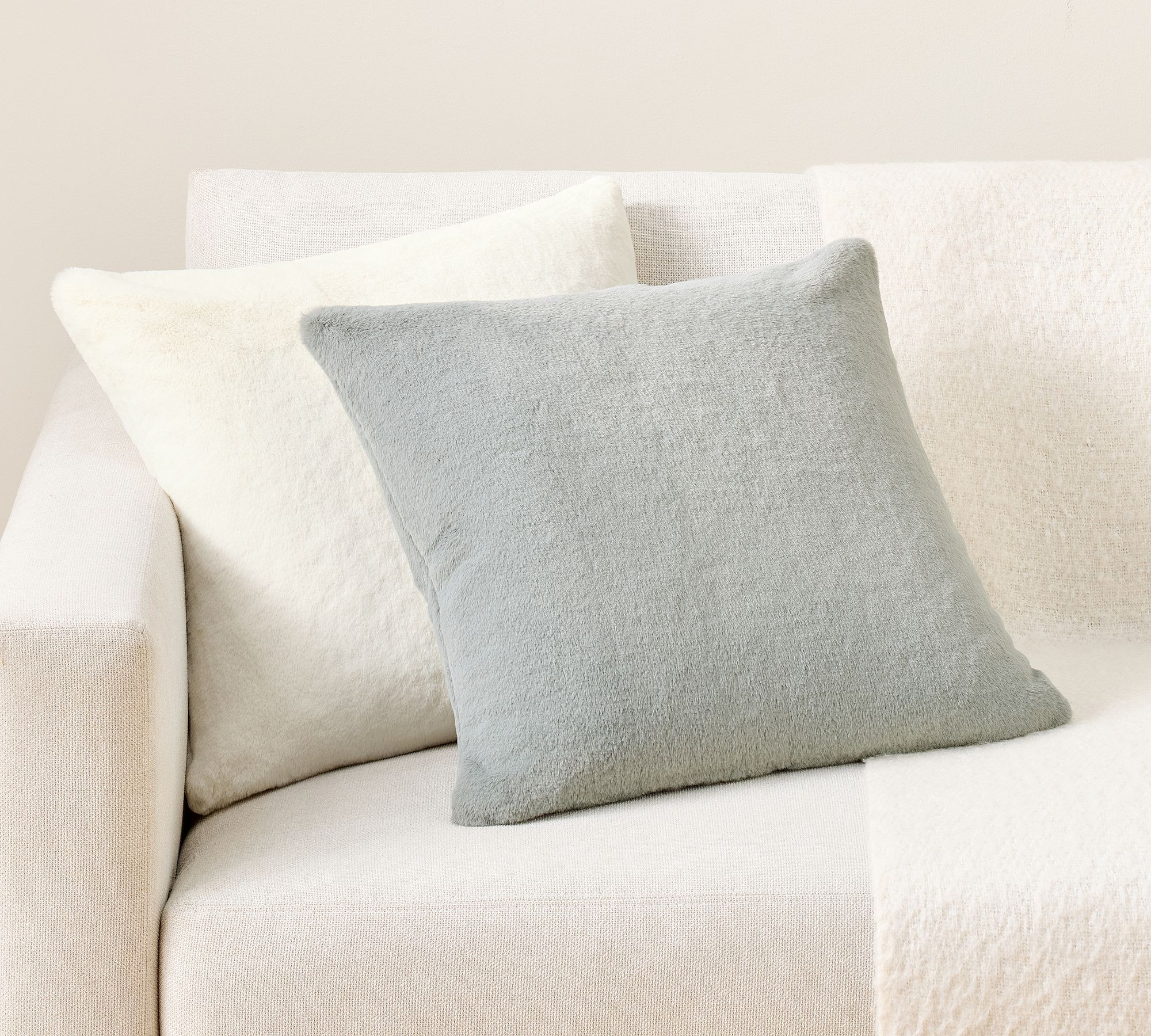 Double Faced Rabbit Faux Fur Pillow | Pottery Barn (US)