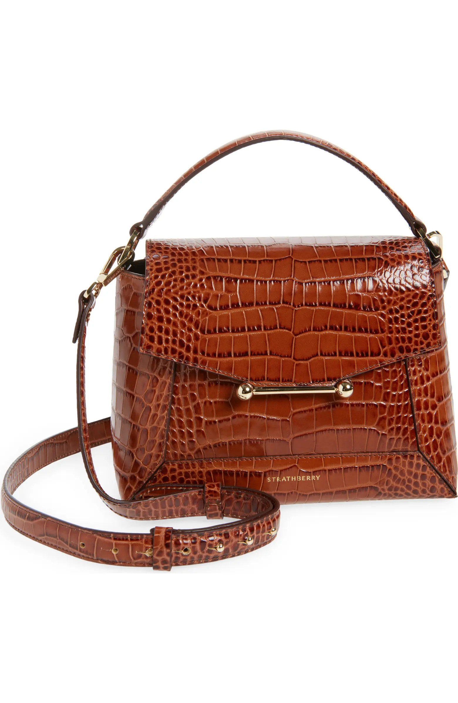 Strathberry Mosaic Croc Embossed Leather Top Handle Bag | Nordstrom | Nordstrom