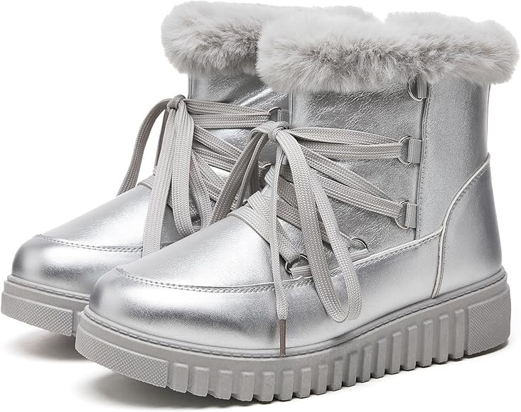 HYPOCRUTE Women's Fur lined Snow Boots Warm Winter Boots for Women Lace up Non Slip Ankle Booties... | Amazon (US)