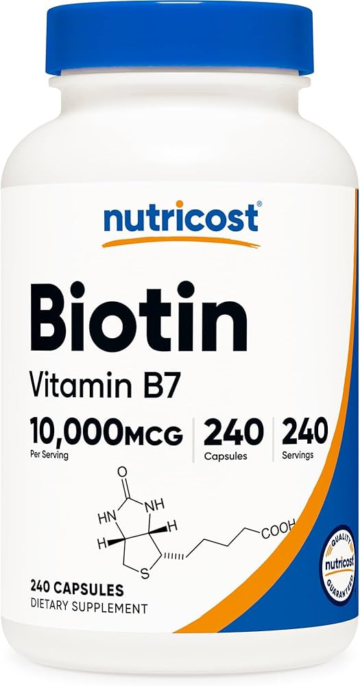 Nutricost Biotin (Vitamin B7) 10,000mcg (10mg) Vitamin Supplement, 240 Capsules - Vegetarian, Glu... | Amazon (US)
