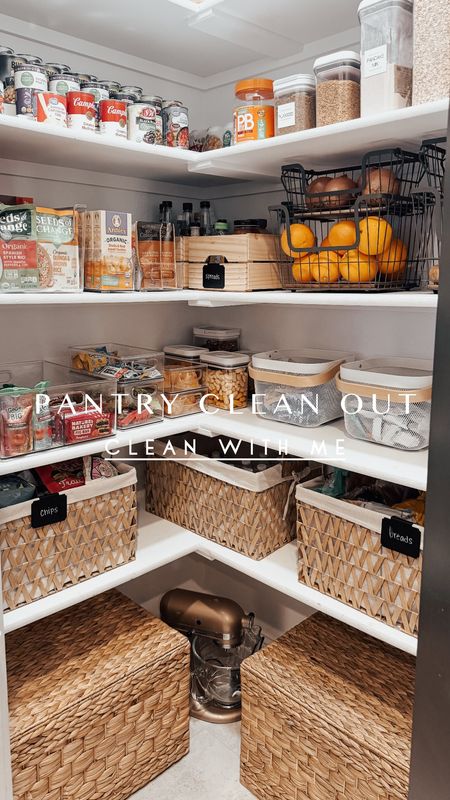 Pantry organization, fruit baskets are from Walmart but I can’t find them! Storage baskets, at home finds, pantry finds, food storage 

#LTKhome #LTKfindsunder100