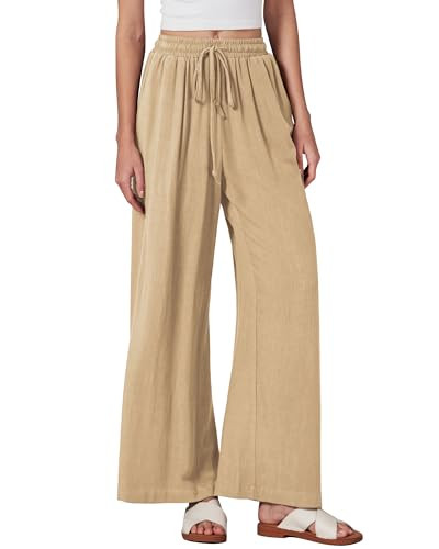 GRAPENT Pantalones para Mujer Pull On Pants for Women Women's Wide Leg Pants High Waisted Wide Le... | Amazon (US)