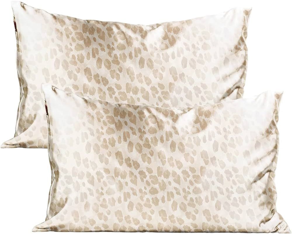 Kitsch 100% Satin Pillowcase with Zipper Cooling Satin Pillowcase | Satin Pillow Case Cover | Veg... | Amazon (US)