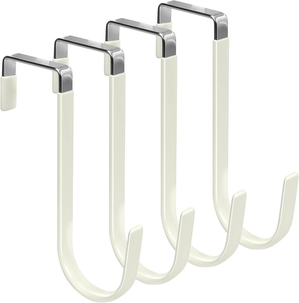 FYY Over The Door Hooks, 4 Pack Door Hangers Hooks with Rubber Prevent Scratches Heavy Duty Organ... | Amazon (US)