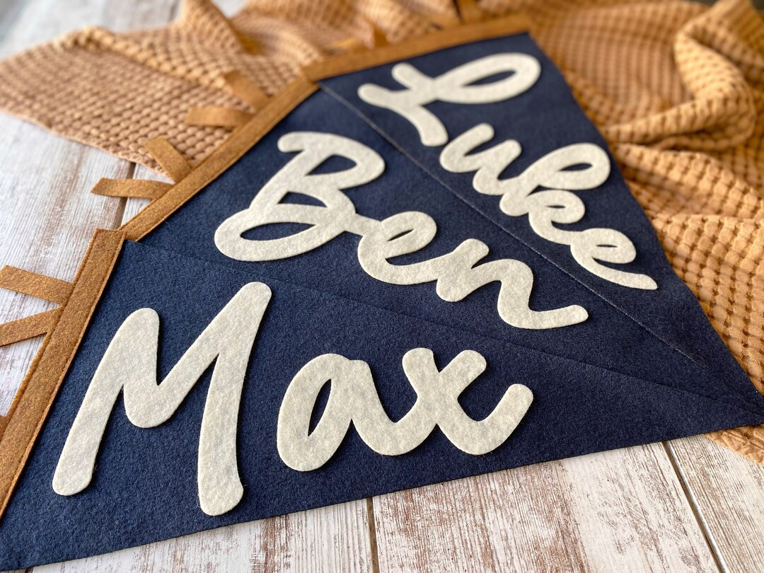 Custom Name Pennant, Personalized Baby Gift, Neutral Nursery Decor, Personalized Baby Boy Girl Na... | Etsy (US)