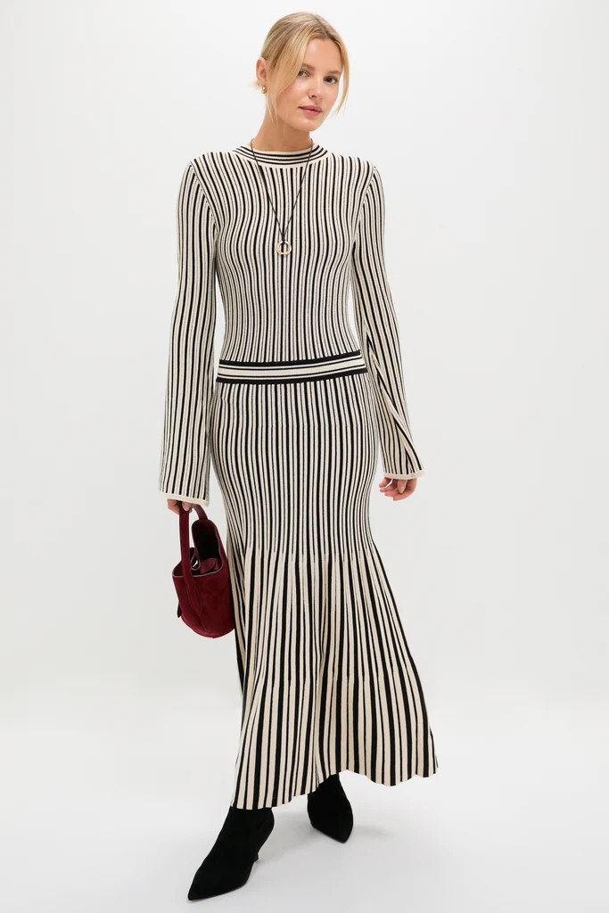 Black and Ivory Striped Maxi Dress | Tuckernuck (US)