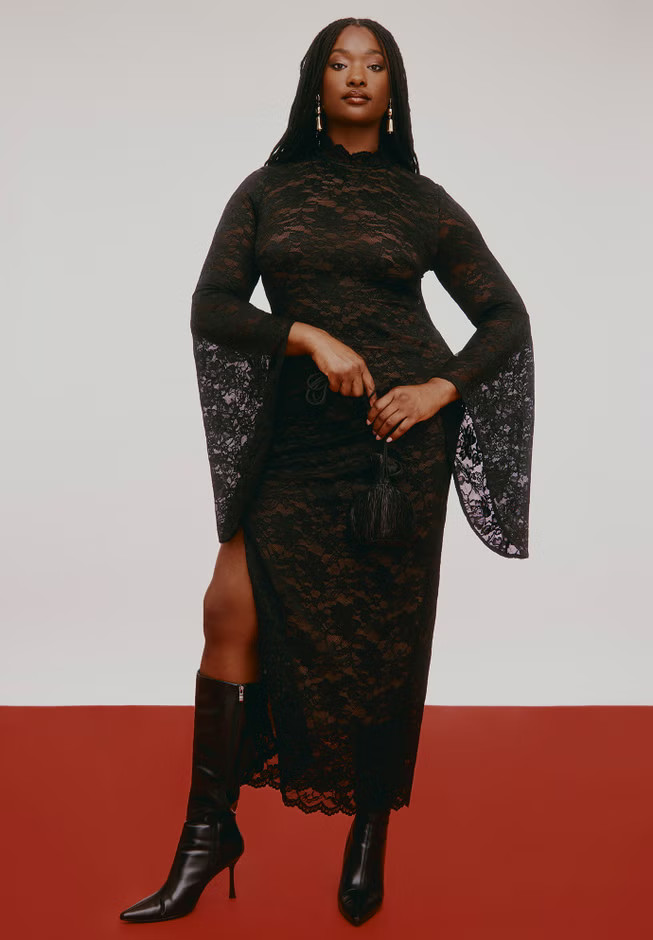 Lace Fitted Maxi Dress | Eloquii