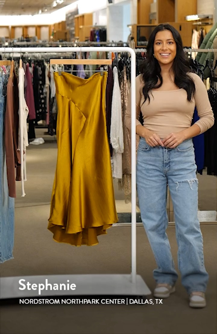 Fishtail Satin Midi Skirt | Nordstrom