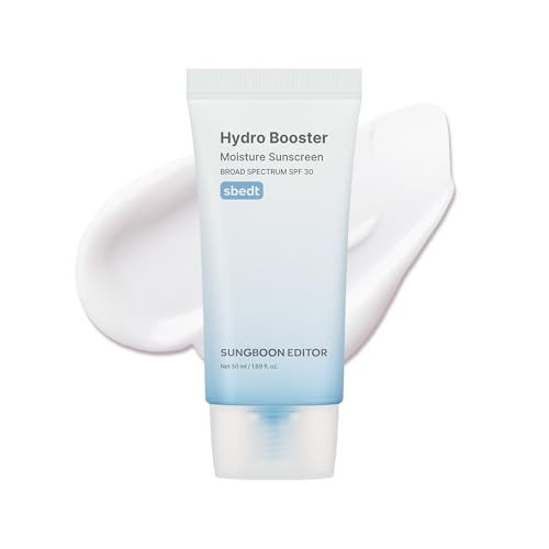 SUNGBOON EDITOR Hydro Booster Sunscreen, SPF 30, Non-Greasy, Lightweight, Hydrating Korean Sunscreen for Face with No White Cast, Travel Essentials, 50ml, 1.69 fl.oz | Stocking Stuffers for Women | Amazon (US)
