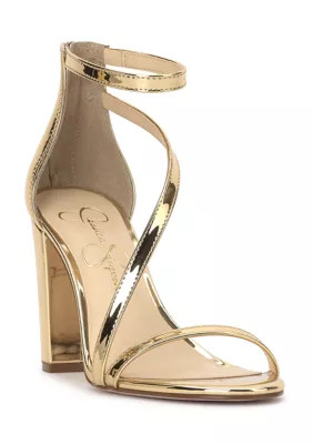 Jessica Simpson Women's Sloyan Ankle Strap Sandals, Gold, 6.5M | Belk