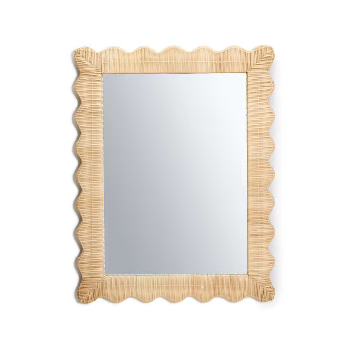 Wicker Rattan Scalloped-Edge Mirror | Ross-Simons