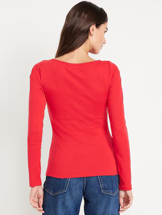 Snug Long-Sleeve Boat-Neck T-Shirt | Old Navy (US)