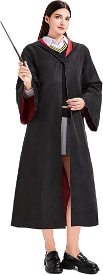 Wizard Robe with Hood for Adult and Teens, Unisex Magical Cloak Robe，Magician Cosplay Halloween... | Amazon (US)