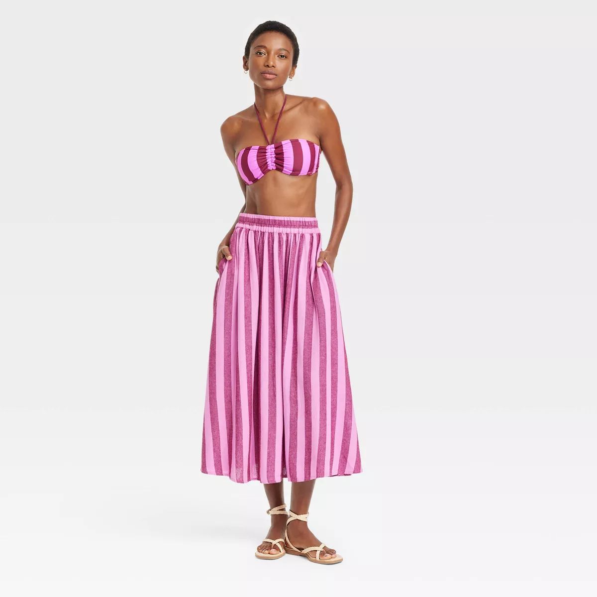 Women's Beach Bungalow Linen Midi Picnic Skirt - A New Day™ | Target