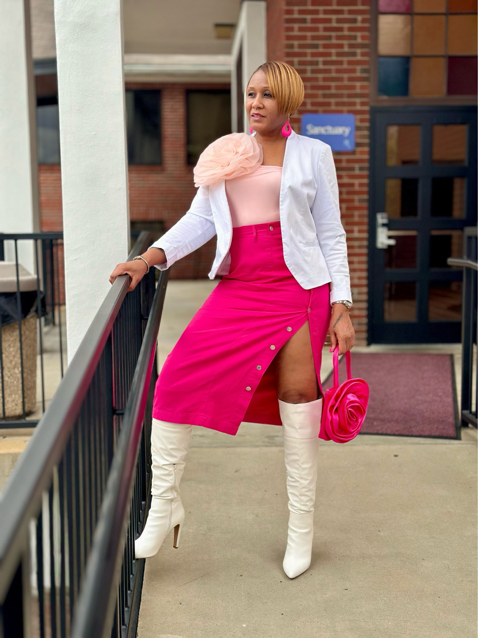 Pink colorblock high split skirtt

#LTKSpringSale 

#LTKSeasonal #LTKstyletip