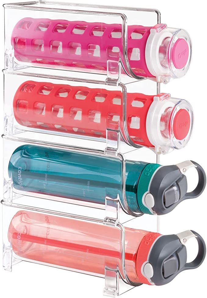 mDesign Plastic Free-Standing Water Bottle Holder Storage Organizer, Wine Rack for Kitchen Counte... | Amazon (US)