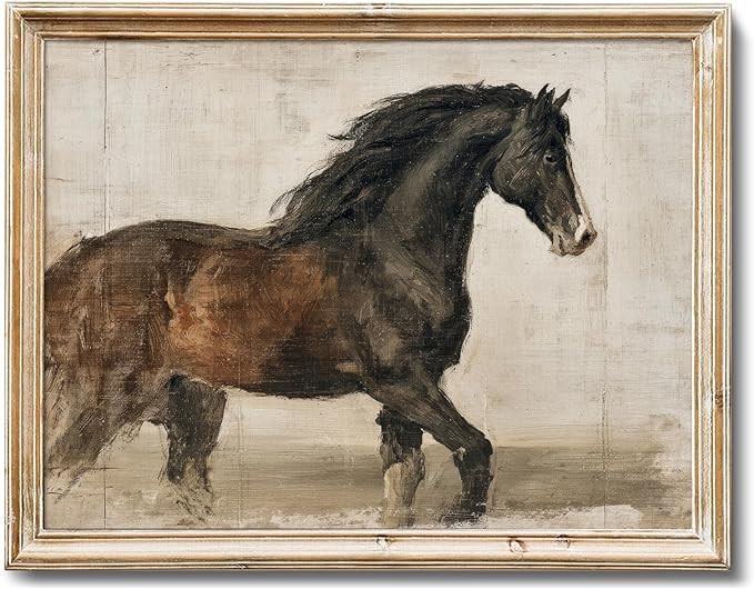 RETRART Vintage Horse Wall Art Print, Horse Pictures Wall Decor Rustic Equestrian Painting, Horse... | Amazon (US)