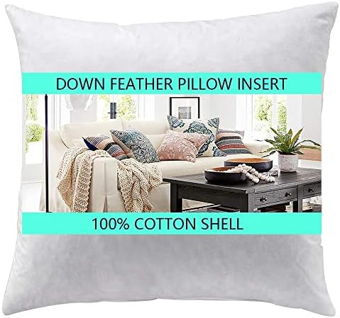 basic home 26x26 Euro Throw Pillow Inserts-Down Feather Pillow Inserts-Cotton Fabric-Set of 2-Whi... | Amazon (US)