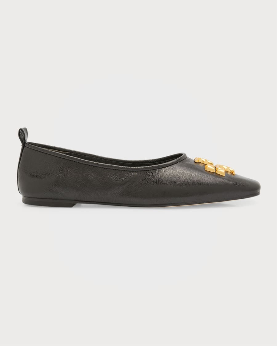 Tory Burch Eleanor Leather Medallion Ballerina Flats | Neiman Marcus