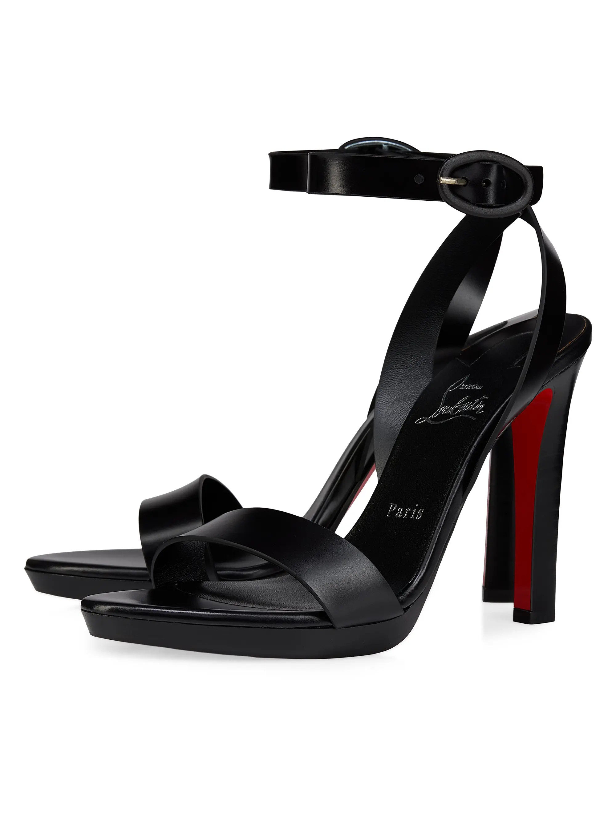 Christian Louboutin Fanny 120MM Leather Sandals | Saks Fifth Avenue | Saks Fifth Avenue