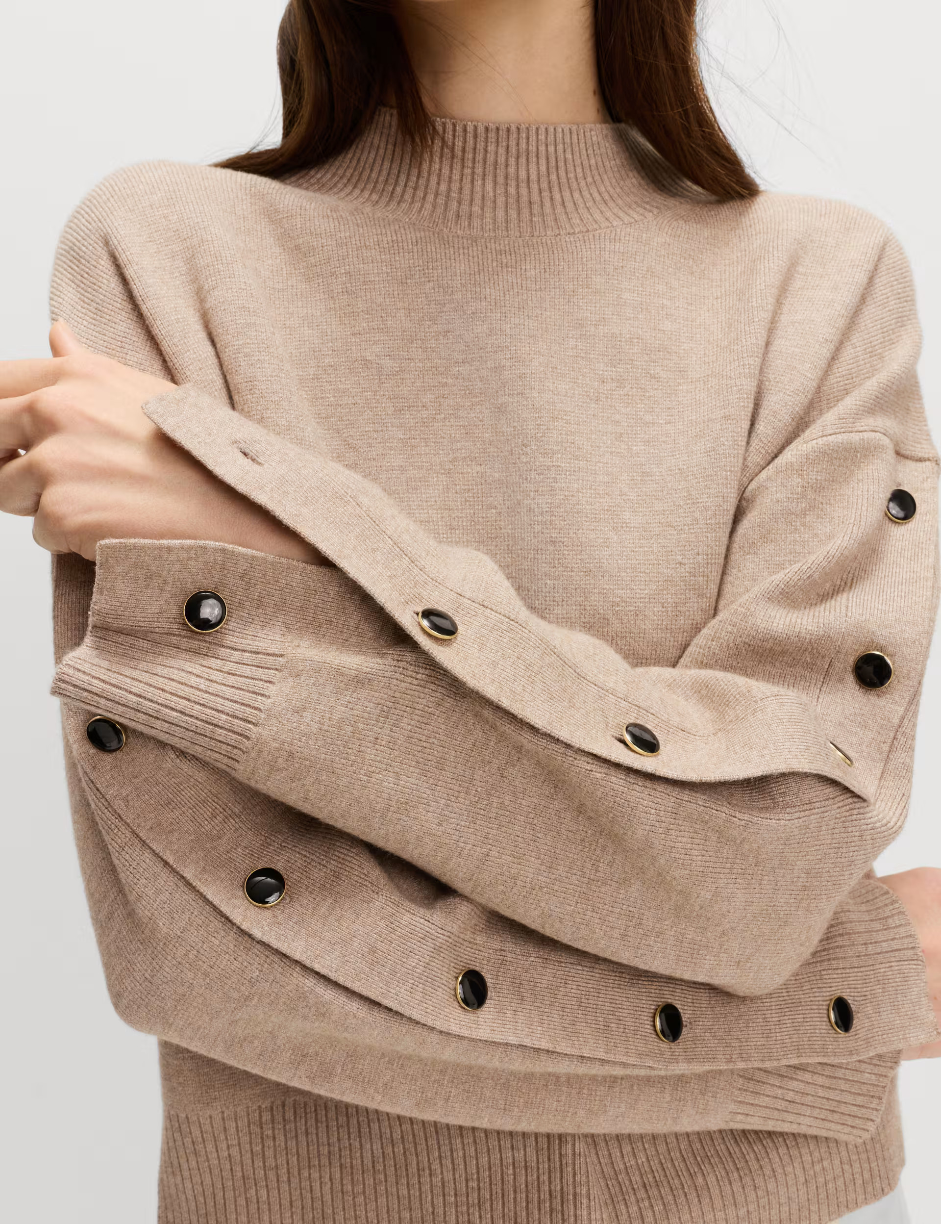 Soft Touch Funnel Neck Button Detail Jumper | M&S | M&S | Marks & Spencer (UK)