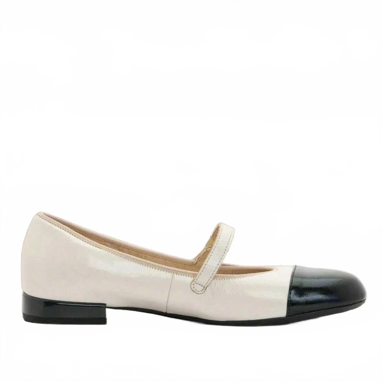 Women's Sapphire Flats In Cream/navy | Shop Simon