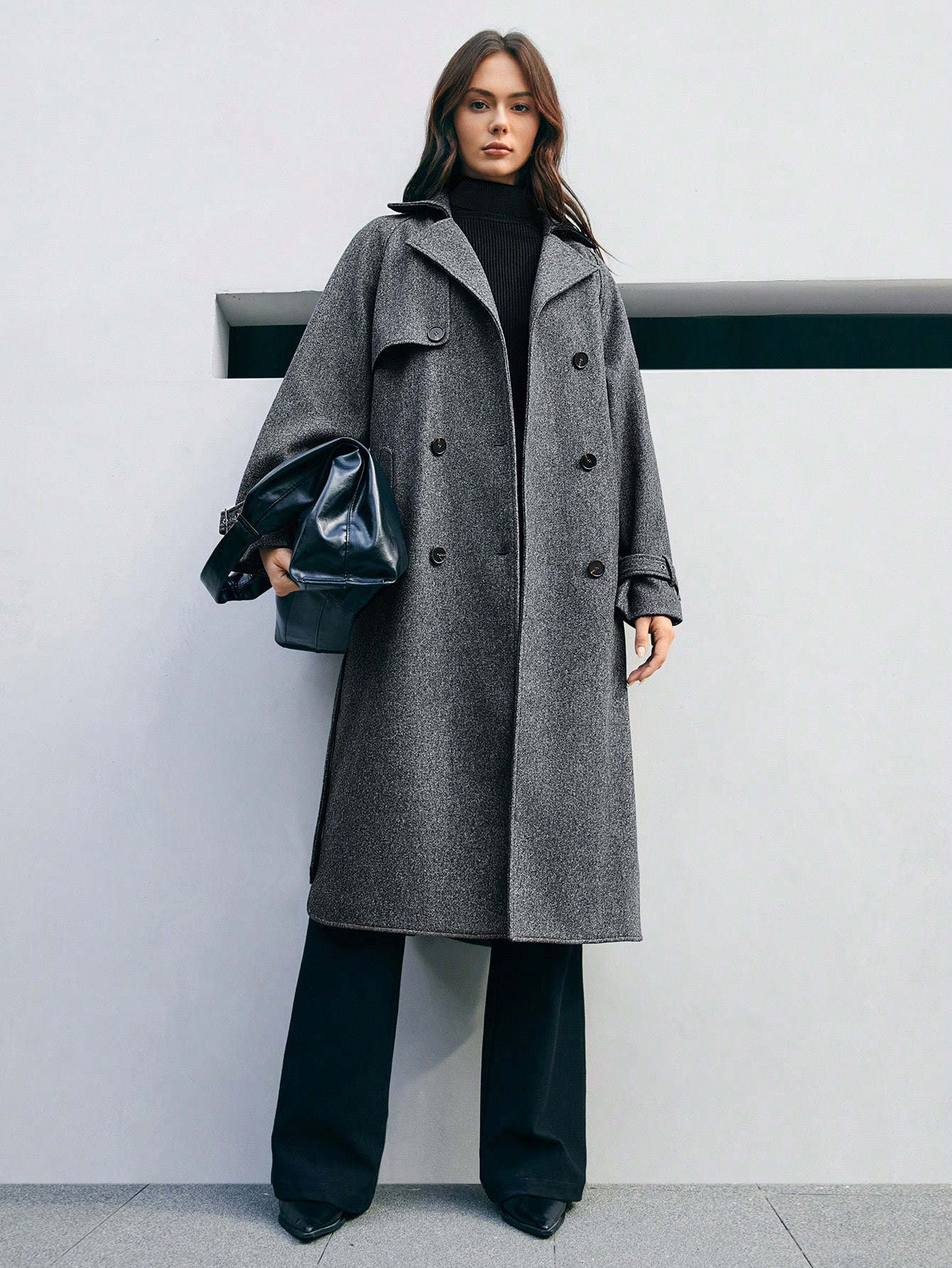 Anewsta Cappotto doppiopetto con collo a tacca per donna | SHEIN ITALIA | SHEIN