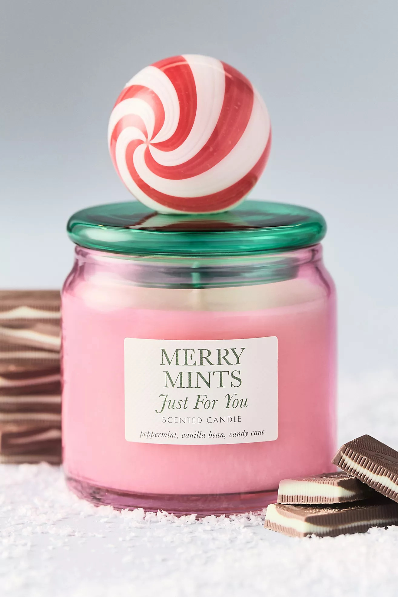 Merry Mints Gourmand Peppermint Stick Lidded Glass Candle | Anthropologie (US)
