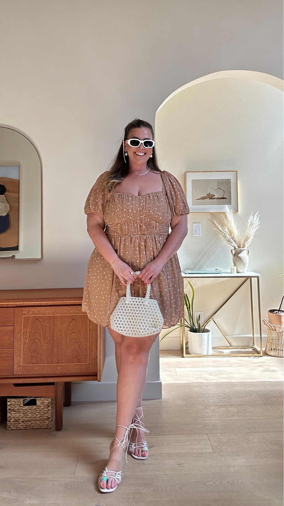 Love this little polka dot mini so much! I’m wearing the size large tall in this dress, and it fits perfectly! It comes in two other color ways and it’s ON SALE today!! 🙌🏼🙌🏼 

#LTKsalealert #LTKunder50 #LTKcurves