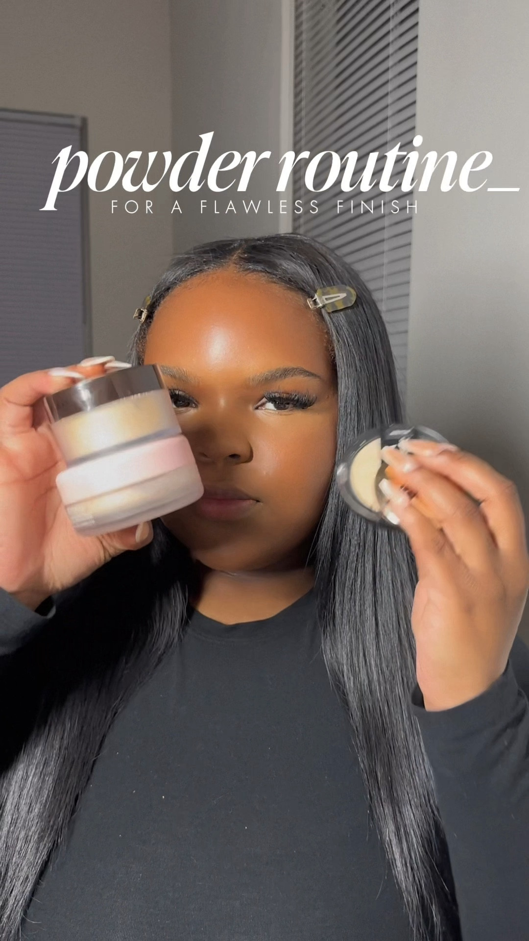 My Powder Routine in order:
1. Translucent Powder (I like the Laura Mercier or OneSize) 
2. Setting Powder ( PEACH PIE) 
3.  Face Powder (TOFFEE 65)
4.Pressed Powder (MEDIUM 2)

#LTKBeauty