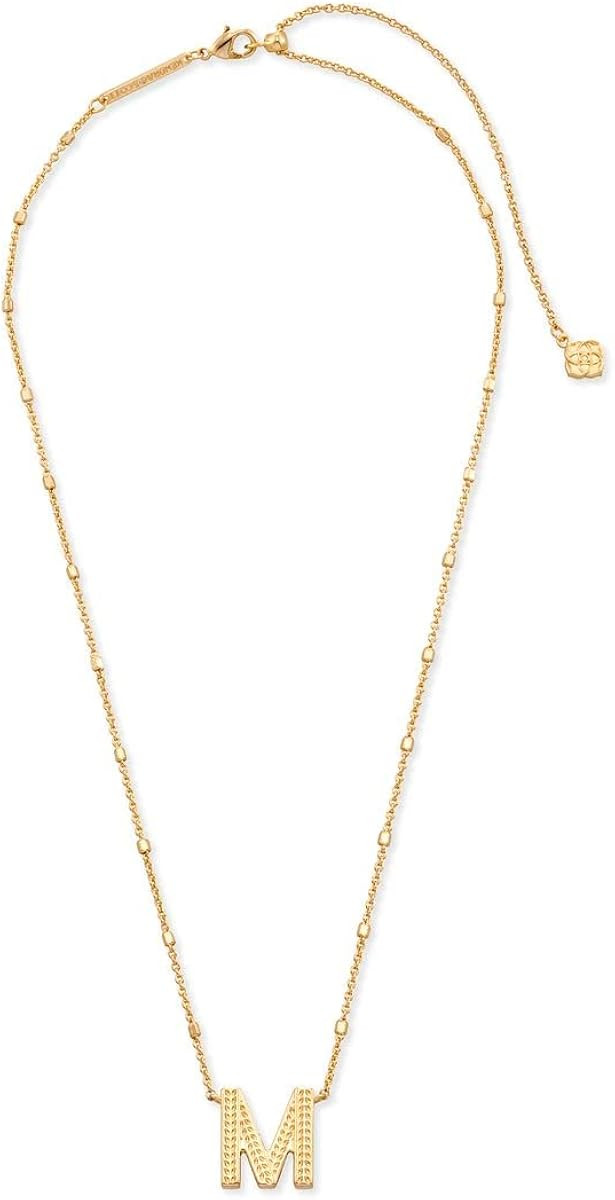 Kendra Scott Letters A-Z Pendant Necklace for Women, Fashion Jewelry, 14k Gold-Plated Brass | Amazon (US)