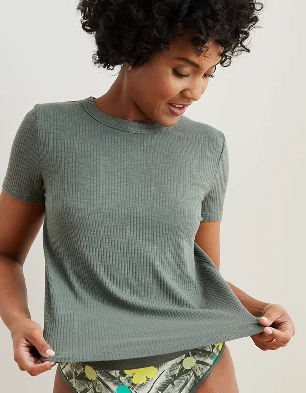 Aerie Real Soft® Ribbed Sleep T-Shirt | American Eagle Outfitters (US & CA)