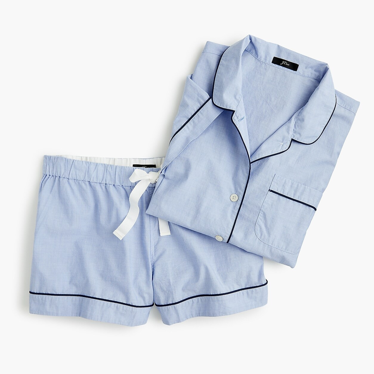 Short-sleeve pajama set in end-on-end cotton | J. Crew US