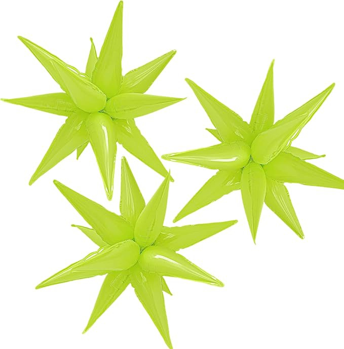 CYMYLAR 3pcs 26inch macaron green Star foil balloons.macaron green Explosion Starburst star ballo... | Amazon (US)