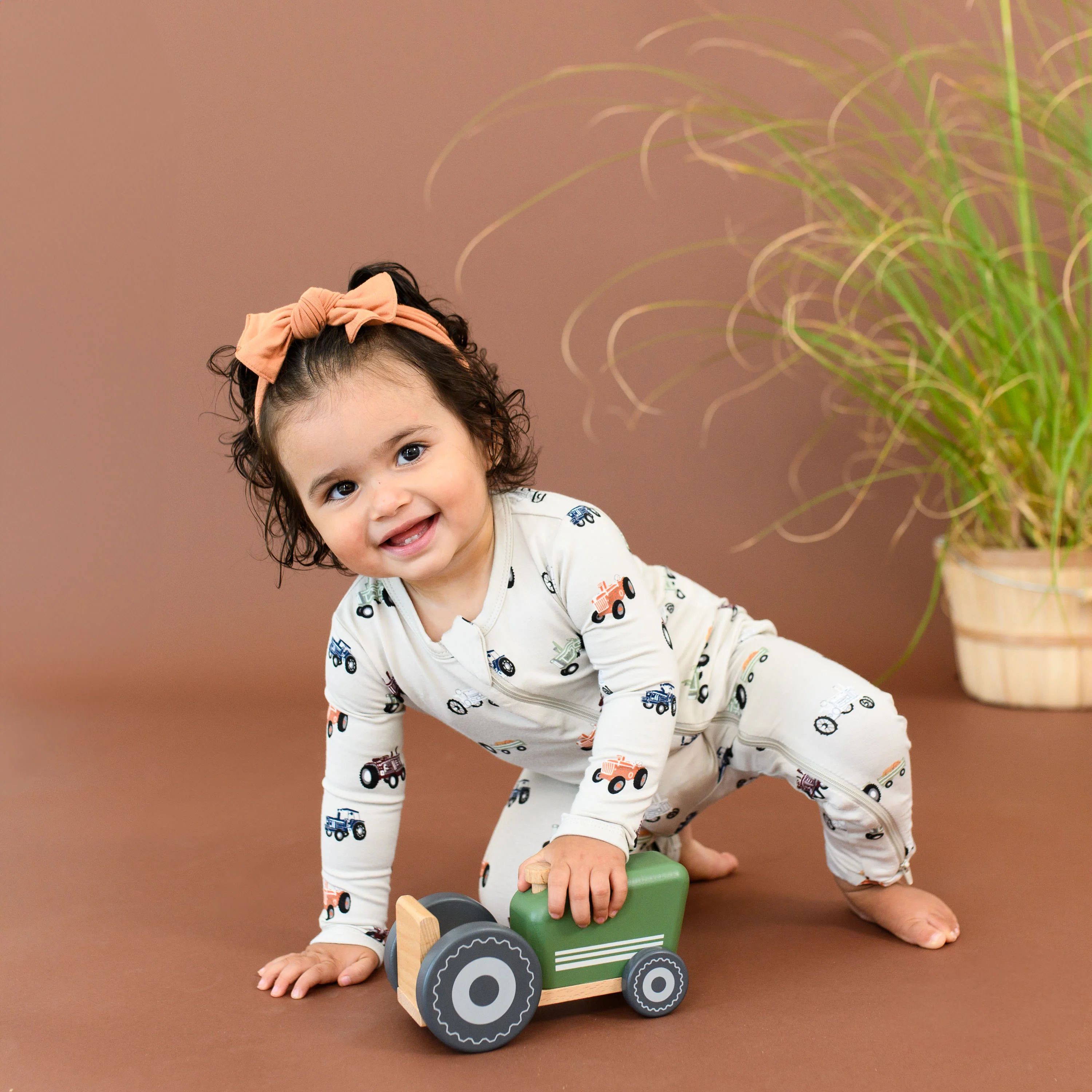 Zippered Romper in Tractor | Kyte BABY