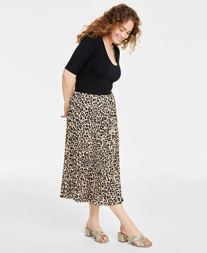Women's Pleated A-Line Midi Skirt, Created for Macy's | Macy's
