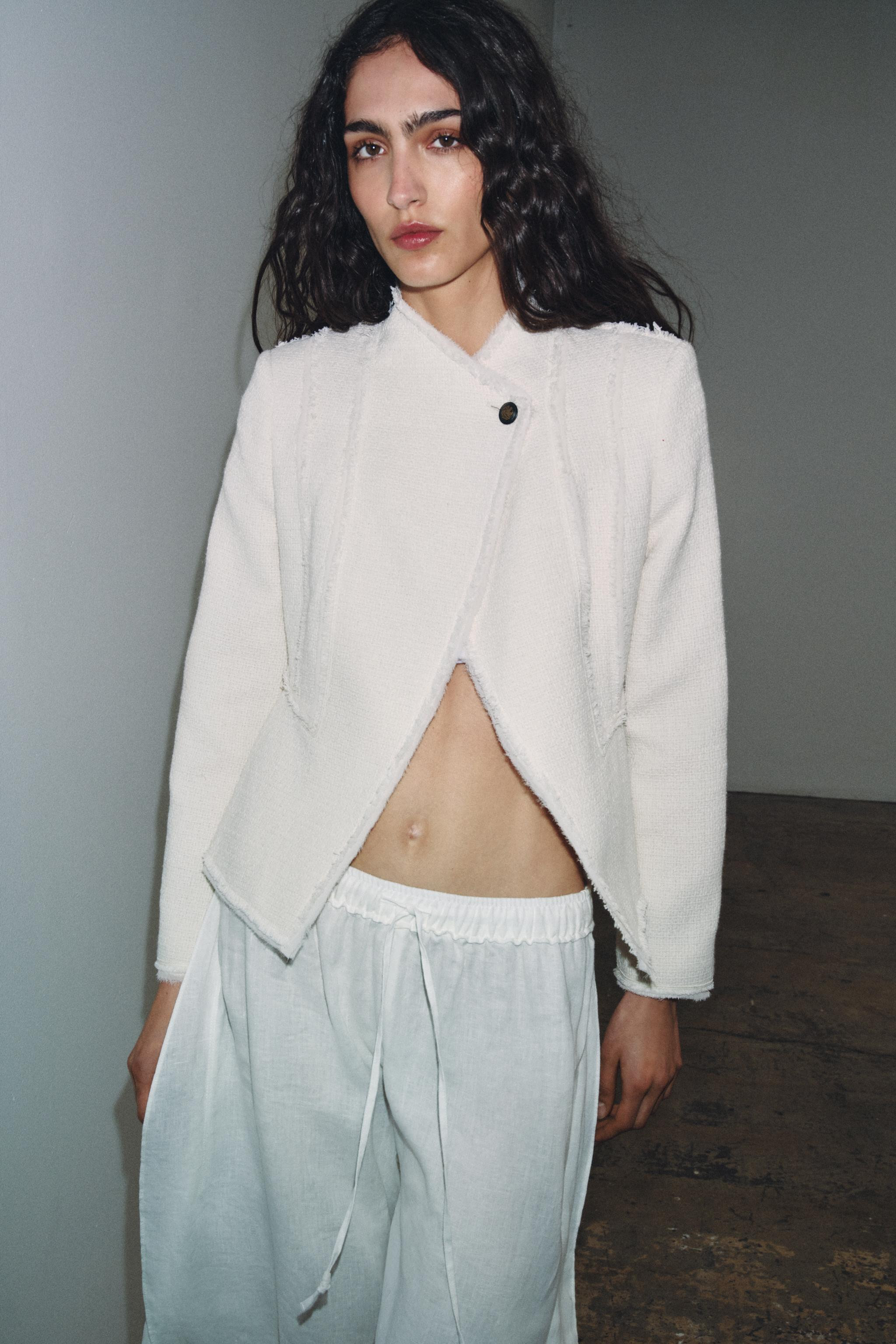 ZW COLLECTION FRAYED PEPLUM BLAZER | Zara UK