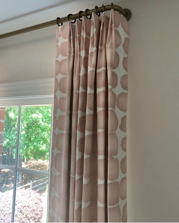 Custom Made Set of Pleated Drapery (2panels) in Fabric Shibori Dot | Etsy (US)