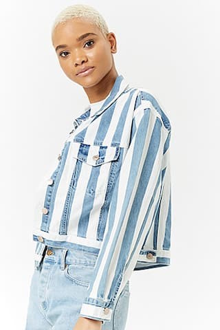 Striped Denim Jacket | Forever 21 (US)
