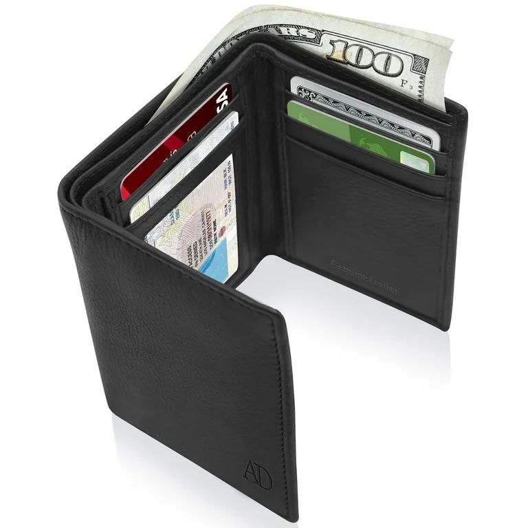 Genuine Leather Slim Trifold Wallets For Men - Mens Wallet RFID Blocking Holiday Gifts For Men | Walmart (US)
