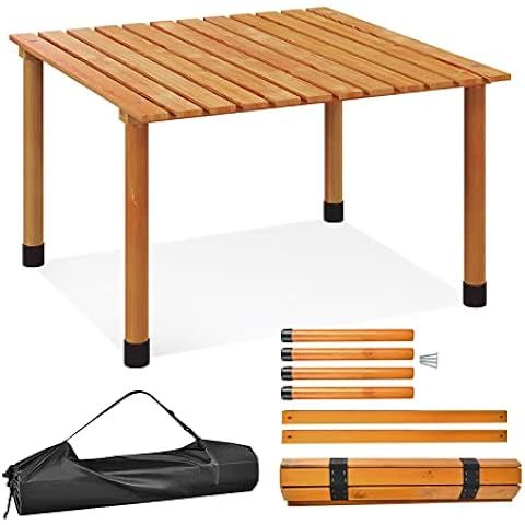 Best Choice Products 28x28in Foldable Indoor Outdoor All-Purpose Portable Wooden Table for Picnic... | Amazon (US)